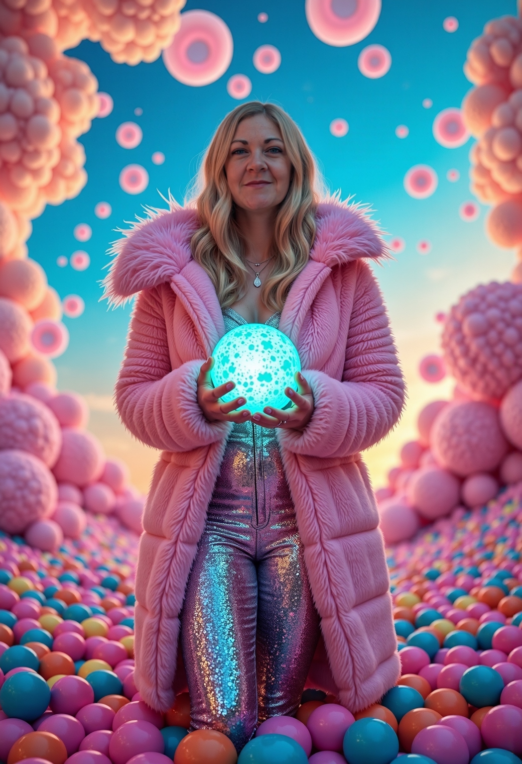 amy773 blue eyed woman stands in a surre-FLUX TRAI